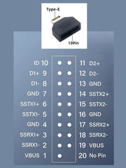 Адаптер TYPE-E на USB 19/20PIN переходник разъёма Type-E на материнской плате или карте расширения в интерфейс USB 19P - Pic n 309243